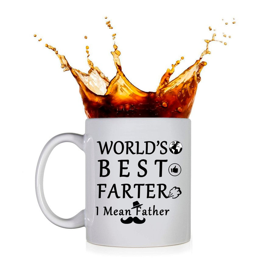 Best Father Farter World Ceramic Mug – Funny Novelty Gift For Dad, 11oz