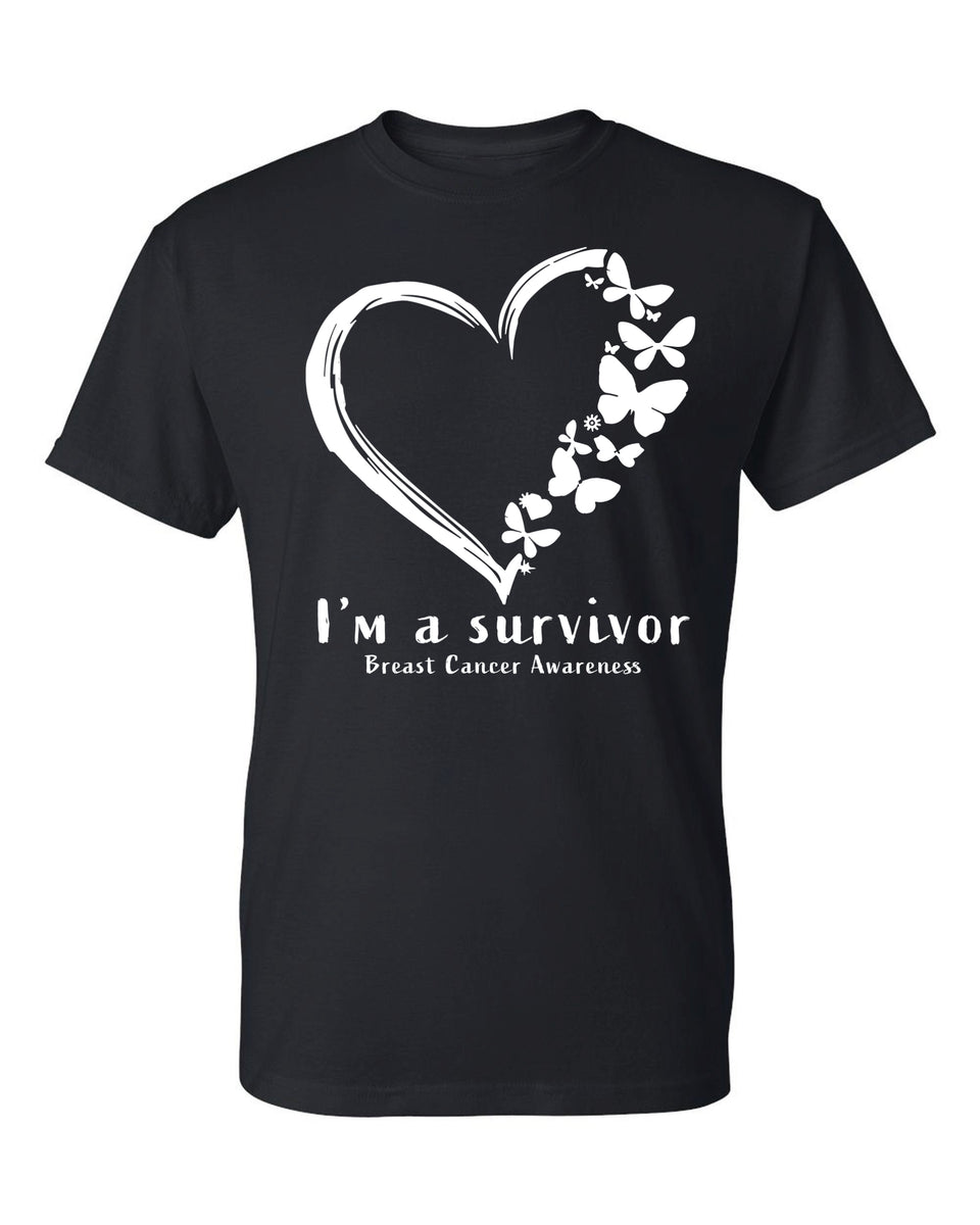 Mastectomy Black Flower Previvor Survivor Long Sleeve T-Shirt T-Shirt