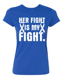 Kropsis Her Fight is My Fight Breast Cancer Women's T-Shirt