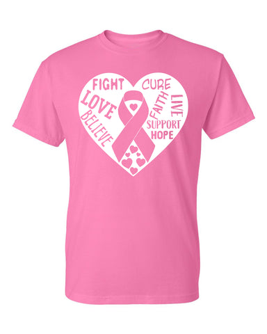 Kropsis Fight Love Believe Cure Faith Live White Ribbon Men`s T-Shirt