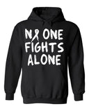 No One Fights Alone  Breast Cancer Awareness Hooded Sweatshirt Hoodie