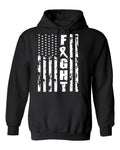 Kropsis Fight Flag Breast Cancer Awareness Hooded Sweatshirt Hoodie