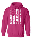 Kropsis Fight Flag Breast Cancer Awareness Hooded Sweatshirt Hoodie