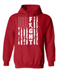 Kropsis Fight Flag Breast Cancer Awareness Hooded Sweatshirt Hoodie