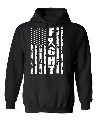 Kropsis Fight Flag Breast Cancer Awareness Hooded Sweatshirt Hoodie